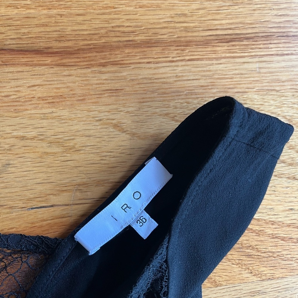 *5 for $20* IRO Black Sleeveless Shift Dress with Lace Inset - Picture 4 of 7